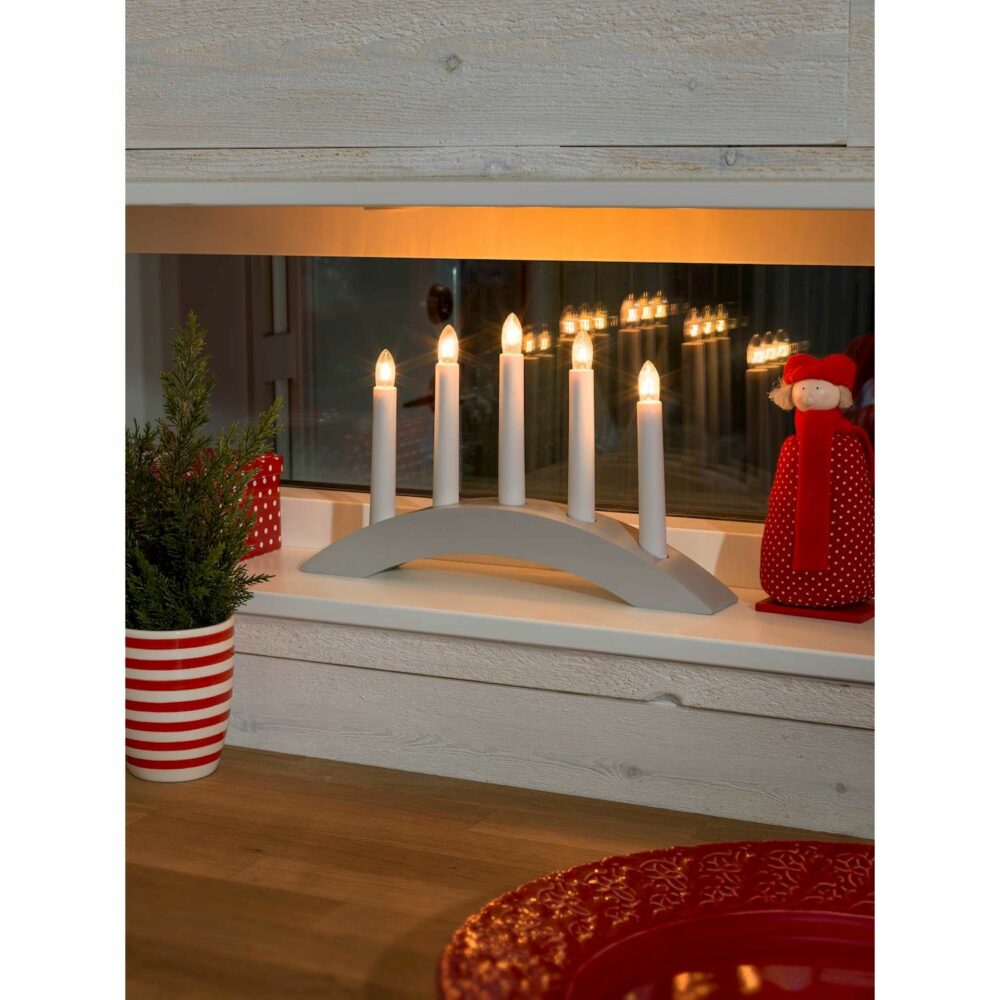 Adventsljusstake Grå 5L - Gnosjö Konstsmide 3576-310 Lampbutik I Centrala Göteborg - Lighty